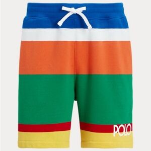 Ralph Lauren 6in Logo Striped Fleece Short-Size XL